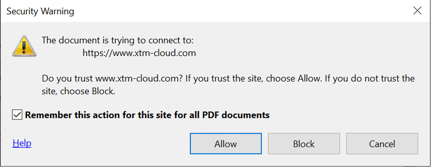 PDF interactive previews for MS Word files in XTM Cloud